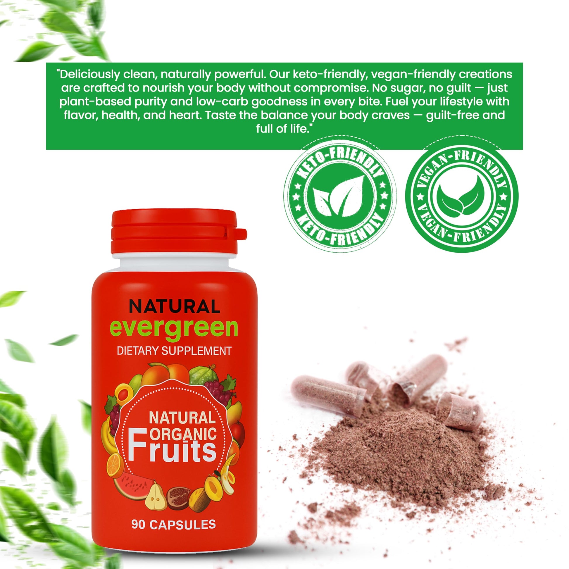 Fruit and Veggies Supplement – 100% Natural Super Greens Blend with Fruits & Vegetables | Veggie Capsules for Adults & Kids | Daily Nutrient Support Packed with Natural Vitamins & Minerals Natural EvergreenBuy Supplements Australia