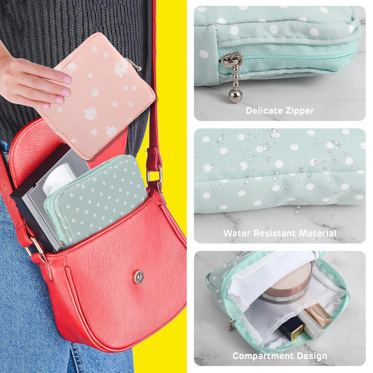 3Pcs Period Bag, Sanitary Pad Storage Bag Samll Period Pouch for Purse Cute Menstrual Period Bag AsterBuy Supplements Australia