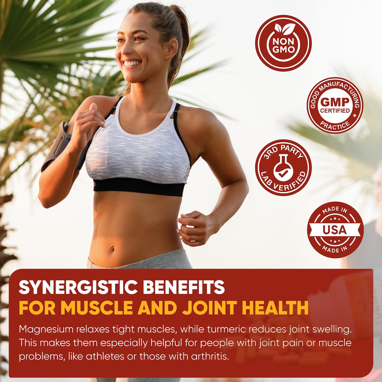 Turmeric Tranquility Turmeric Curcumin & Magnesium Glycinate with BioPerine – Support for Stress Relief, Sleep, Heart Health, Muscles, Metabolism, and Joint Health* - High Absorption - 90 Capsules (1) NutriganixBuy Supplements Australia