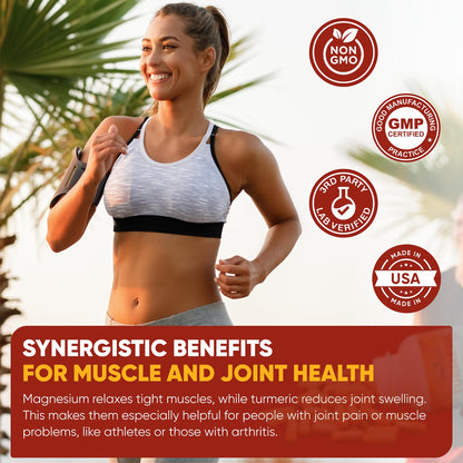 Turmeric Tranquility Turmeric Curcumin & Magnesium Glycinate with BioPerine – Support for Stress Relief, Sleep, Heart Health, Muscles, Metabolism, and Joint Health* - High Absorption - 90 Capsules (1) NutriganixBuy Supplements Australia