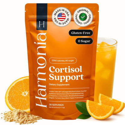 Harmonia Cortisol Cocktail | Cortisol Supplements for Women & Men with Ashwagandha, Magnesium & L-Theanine | Drink Harmonia for Stress Relief, Weight Management