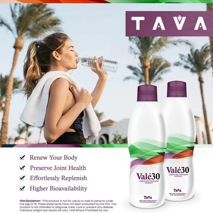 TAVA Valé30 - Liquid Multivitamin - 30-Day Supplement with Vitamin A and B Complex for Men, Women, and Family, Daily Boost Drink - 2 Bottles TAVABuy Supplements Australia
