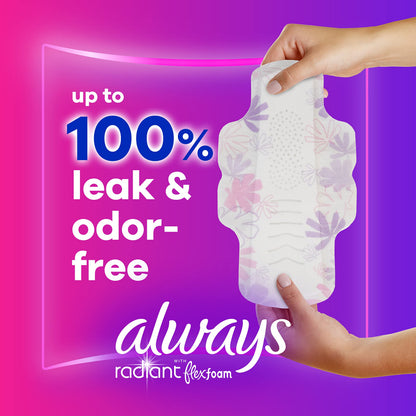 Always Radiant Feminine Pads For Women, Size 3 Extra Heavy Absorbency, With Flexfoam AlwaysBuy Supplements Australia