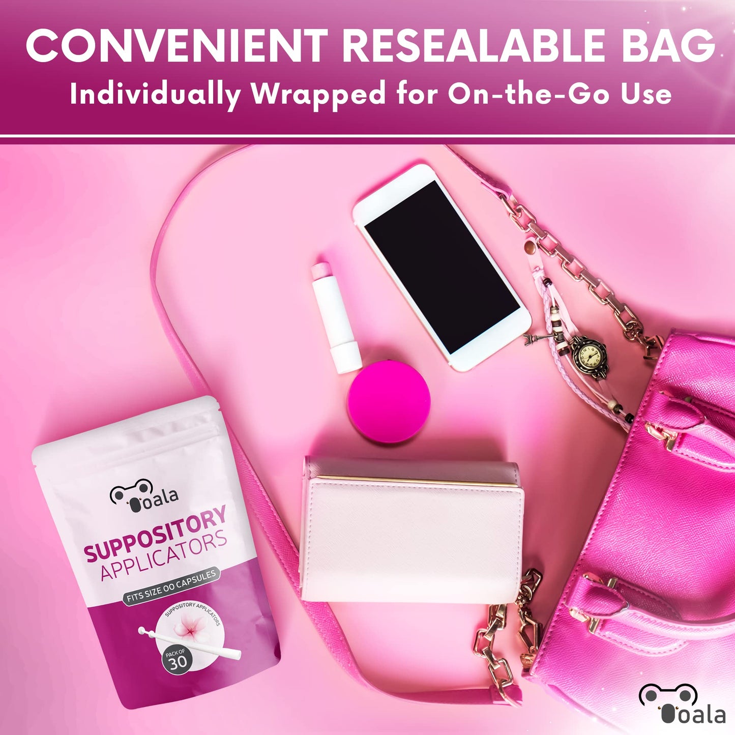 Ooala Disposable Vaginal Suppository Applicators (30-Pack) | Fits Most Brands, Pills, Tablets and Boric Acid OoalaBuy Supplements Australia