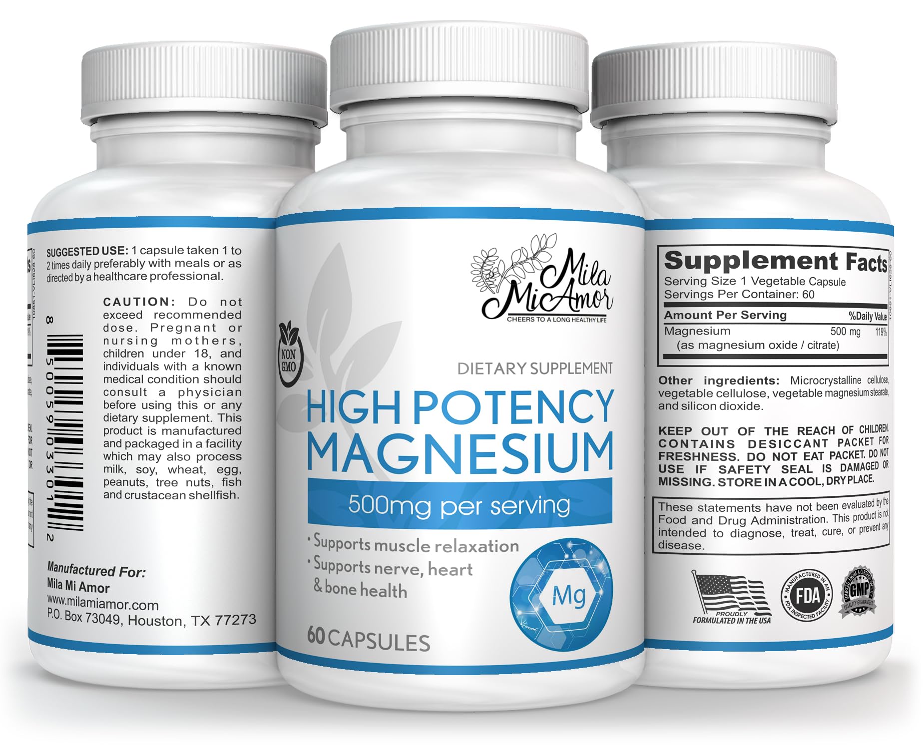 Milamiamor High Potency Magnesium | Whole Body Support | Heart, Nerve and Bone MilamiamorBuy Supplements Australia