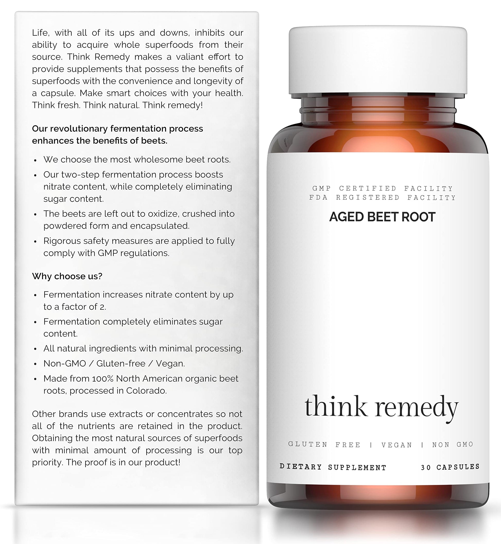 Think Remedy Aged Beet Root Capsules - Beet Pills for Stamina - Organic Beet Root Powder Think RemedyBuy Supplements Australia