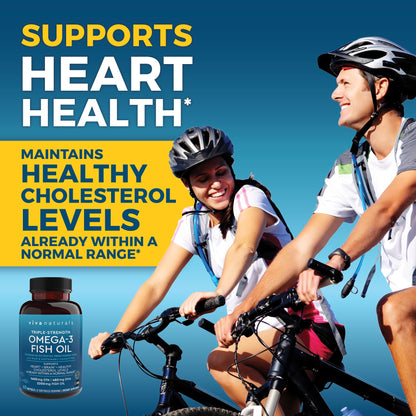 Viva Naturals Triple Strength Omega 3 Fish Oil Supplement - 2200 mg Wild Caught Viva NaturalsBuy Supplements Australia