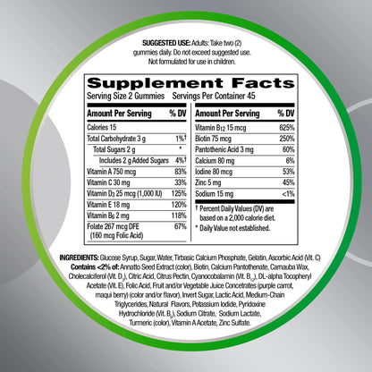 Centrum MultiGummies Gummy Multivitamin for Adults 50 Plus, Multivitamin/Multimineral Supplement with Calcium Centrum
