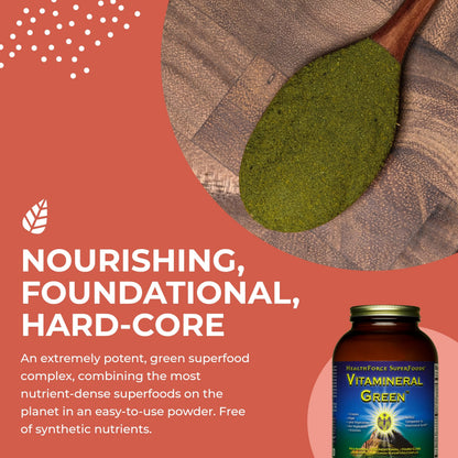 HEALTHFORCE SUPERFOODS Vitamineral Green - Mineral Supplement for Immune & Thyroid Support - Green Powder Supplement with Ingredients from The Land - Gluten-Free & Vegan - 500 Grams HEALTHFORCE SUPERFOODSBuy Supplements Australia