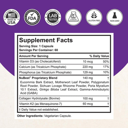 NuBest Tall 10+ Premium Bone Strength Formula, Enhanced Immunity and Overall Health for Age 10+ with Calcium, Vitamin D3, Vitamin K2