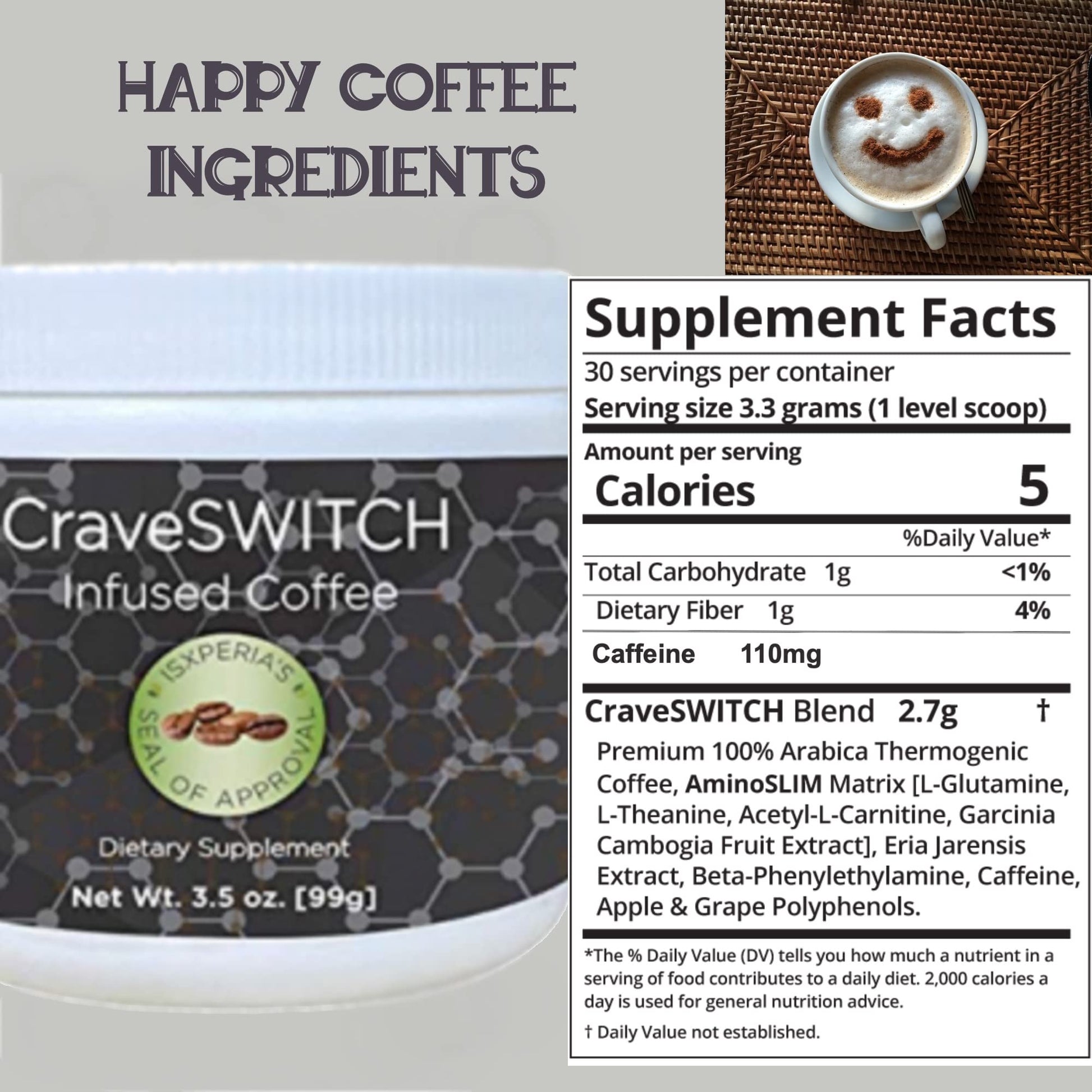 isXperia CraveSWITCH Bold Coffee - Colombian Arabica Coffee with Antioxidants isXperiaBuy Supplements Australia