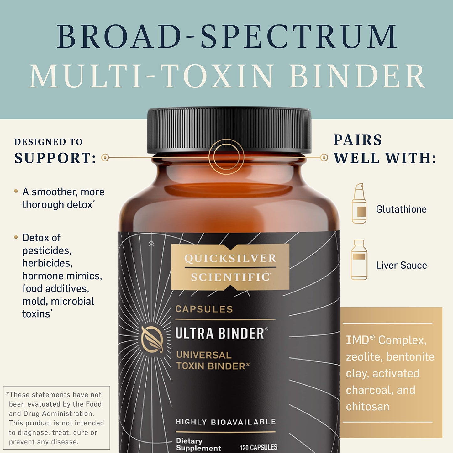 Quicksilver Scientific Ultra Binder - Multi Toxin Binder with Bentonite Clay Powder Quicksilver ScientificBuy Supplements Australia