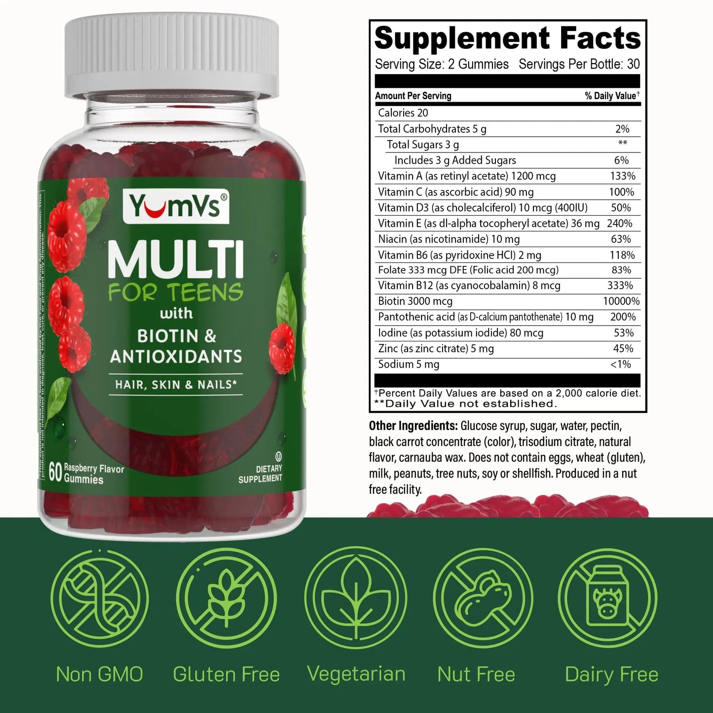 Multivitamin for Adults & Teens Bundle – Complete Daily Health Support Gummies YUM-V'S