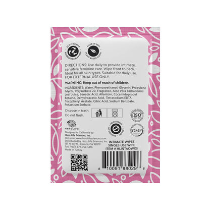 HEROLIFE Personal Wipes for Feminine Care, Single Use To Go, Plant-Based, 1 pack of 40 Single HerolifeBuy Supplements Australia