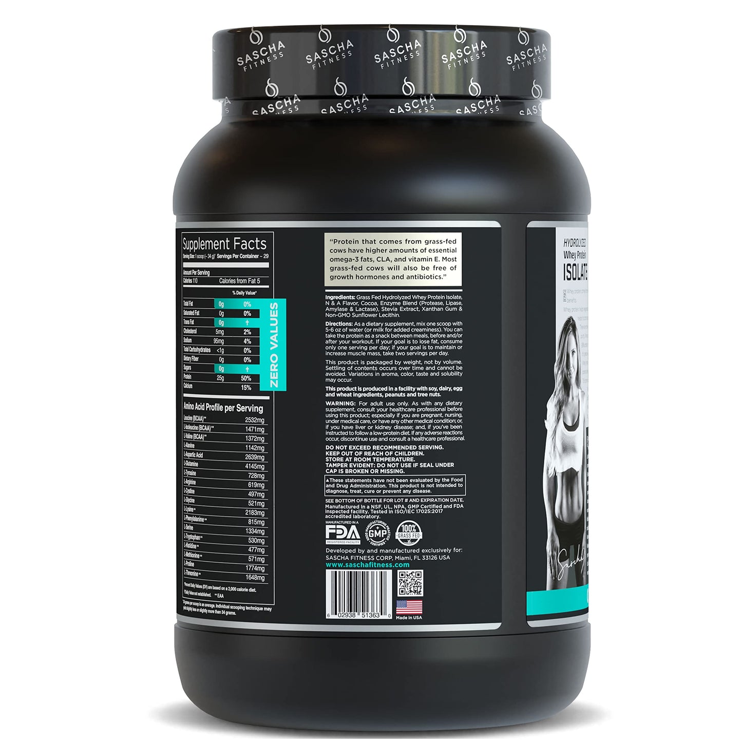 SASCHA FITNESS Hydrolyzed Whey Protein Isolate,100% Grass-Fed (2 Pounds, Cookies SASCHA FITNESSBuy Supplements Australia