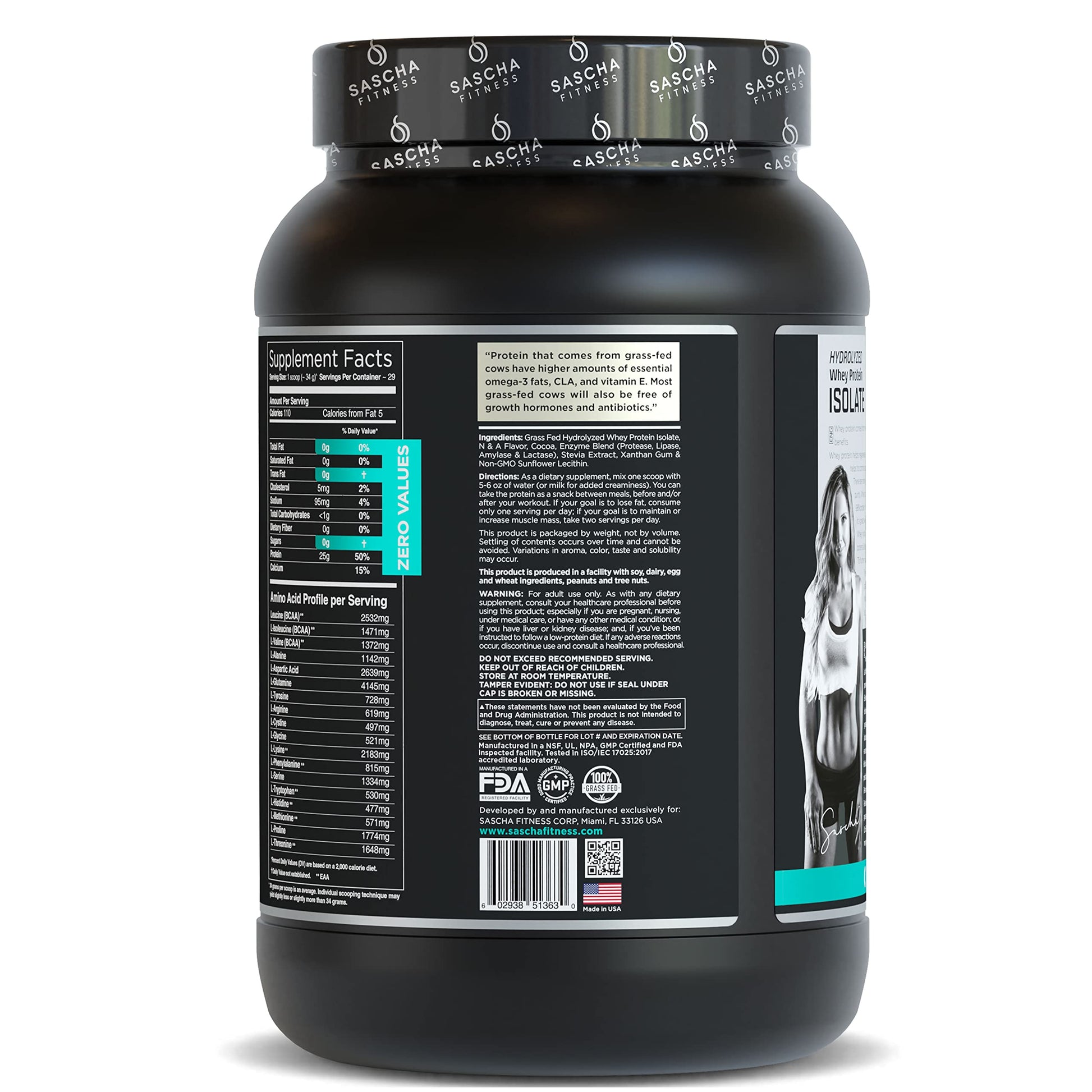 SASCHA FITNESS Hydrolyzed Whey Protein Isolate,100% Grass-Fed (2 Pounds, Cookies SASCHA FITNESSBuy Supplements Australia
