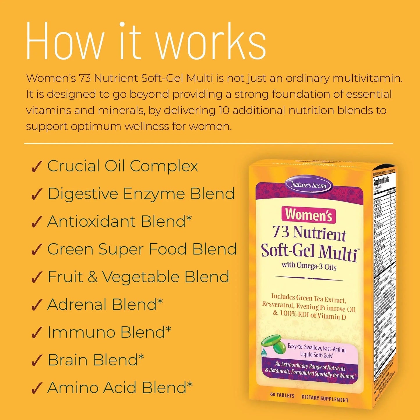 Nature's Secret Women's 73 Nutrient Soft-Gel Multi Vitamin, 60-Count Nature's Secret