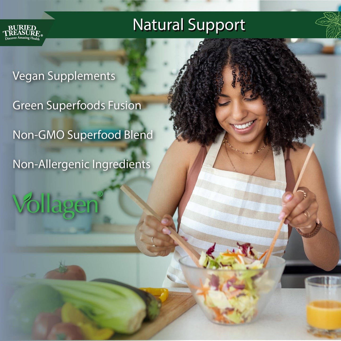 Buried Treasure Green20 Fusion – Superfood Blend with Vollagen for Skin, Hair, and Joint Support, Plant-Based, Vegan, Non-GMO Gluten-Free, Dairy-Free, Soy-Free, 32oz Liquid Buried TreasureBuy Supplements Australia