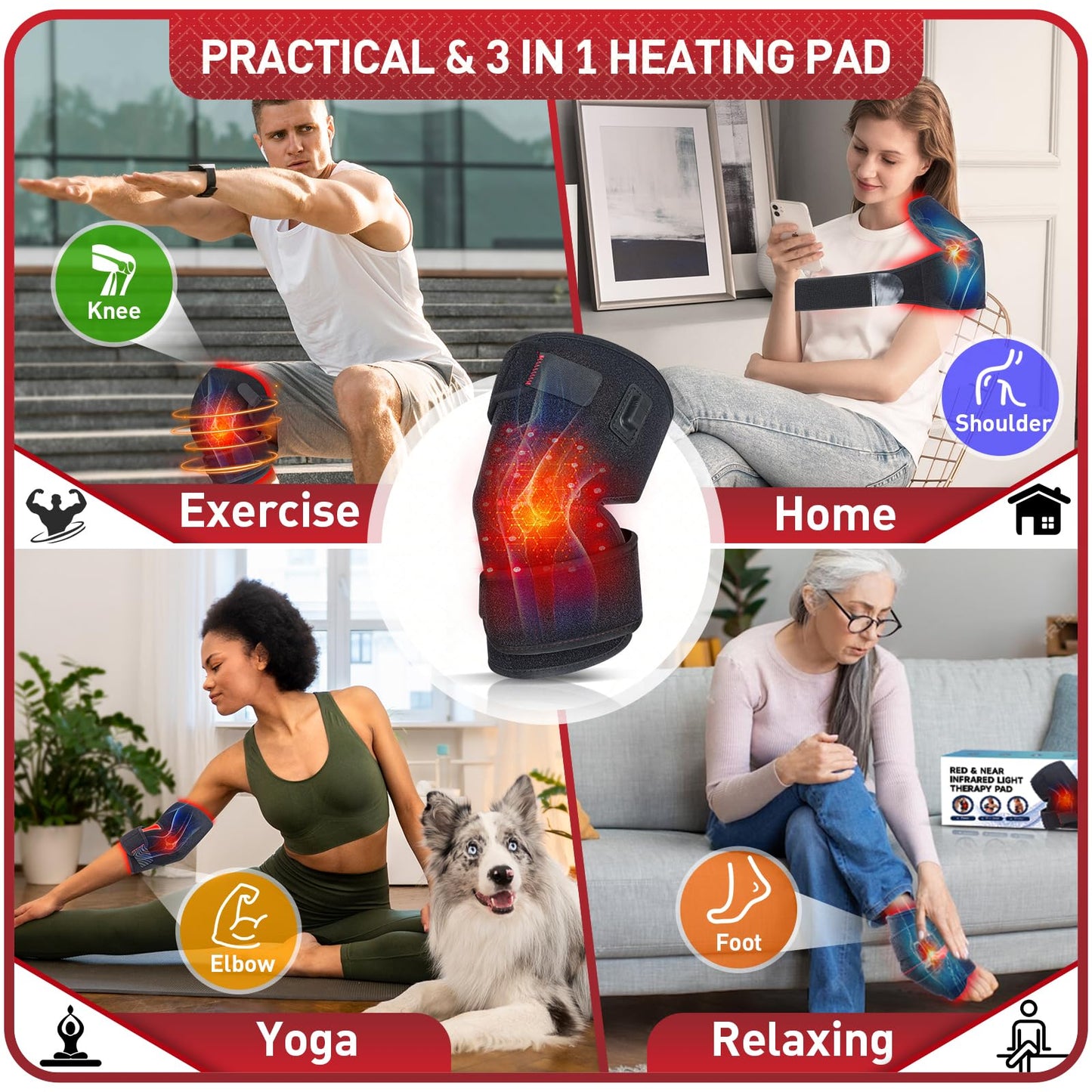 Red Light Therapy for Knee, 660nm Red Light and 850nm Near Infrared Light Therapy Device RikimxinBuy Supplements Australia