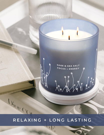 White Sage Sea Salt 3 Wick Candle 14.5 oz | Sage Candles for Cleansing House | Large Soy Candles GIFTAWAYBuy Supplements Australia