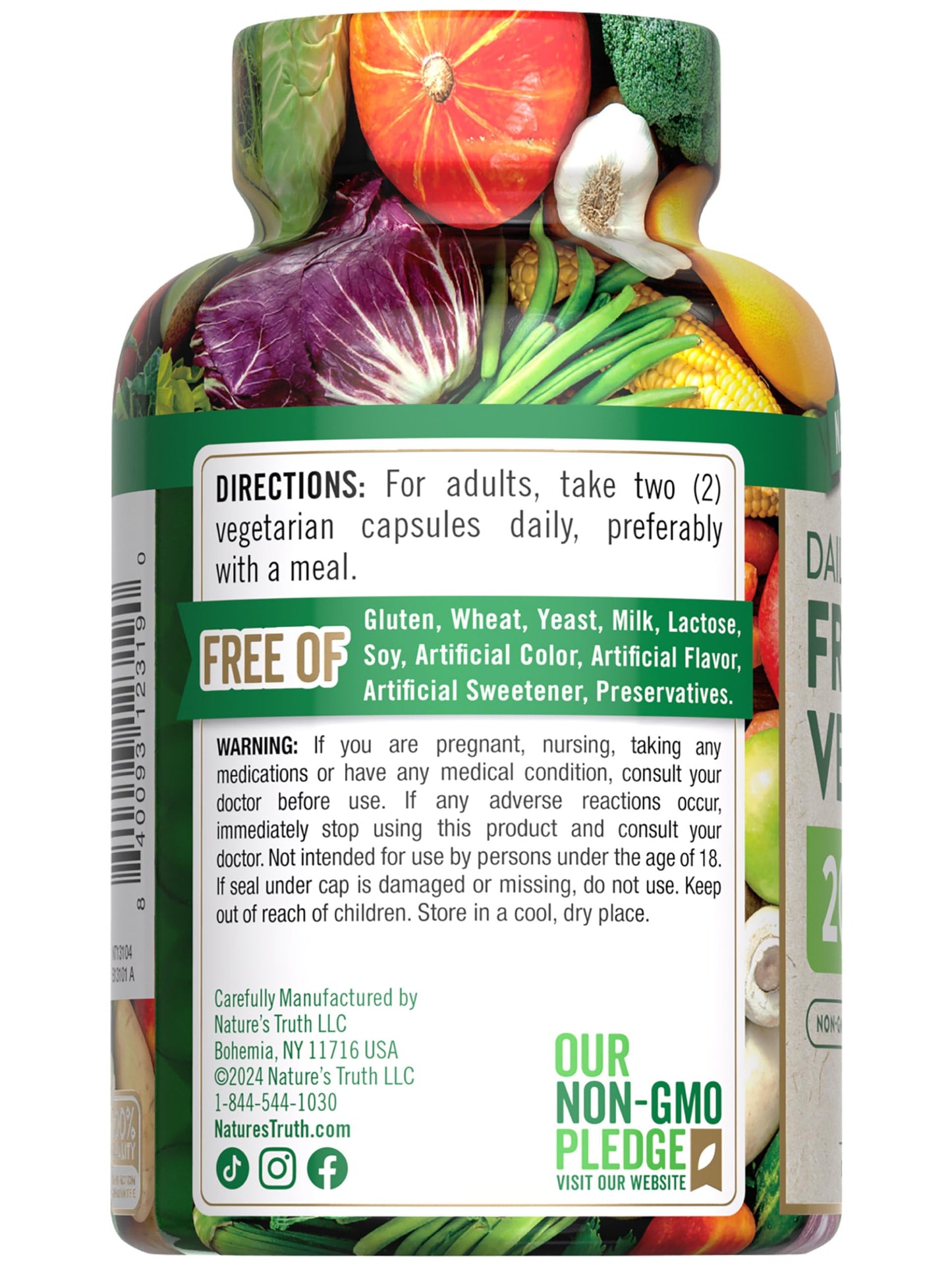 Nature's Truth Fruit and Veggies Supplement | 120 Vegetarian Capsules | 20+ Fruits & Vegetables | Vegetarian, Non-GMO, and Gluten Free Supplement Nature's TruthBuy Supplements Australia
