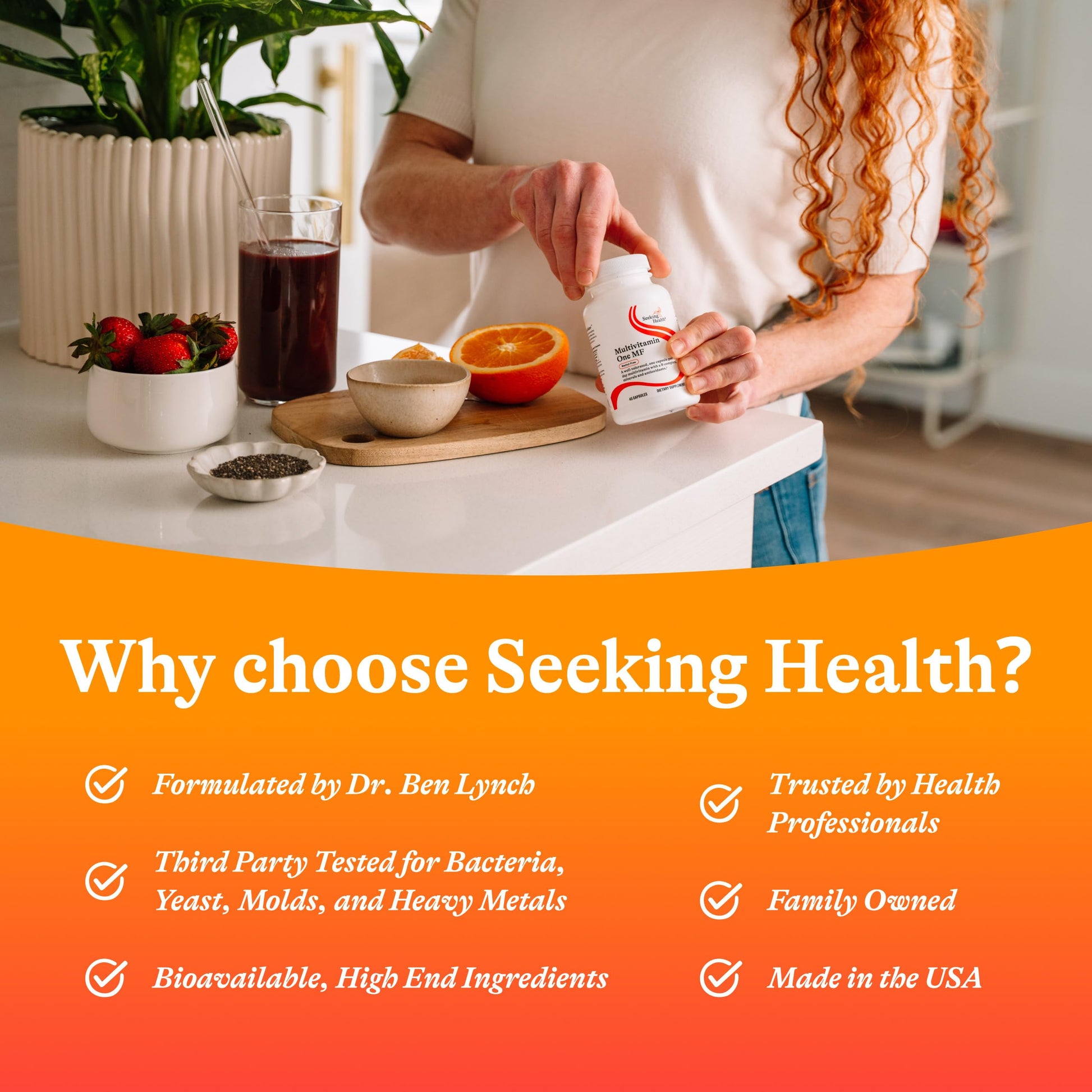 Seeking Health Multivitamin One MF - MTHFR Support Supplement with Calcium Folinate & Vitamin B12 - Easy-to-Digest - Methyl-Free Vegetarian Capsule - 45 Veggie Capsules Seeking HealthBuy Supplements Australia