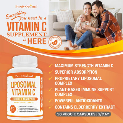 Premium Liposomal Vitamin C Supplement - High Absorption, Fat Soluble Ascorbic Acid Purely OptimalBuy Supplements Australia