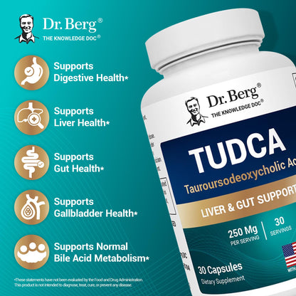 Dr. Berg TUDCA Supplement (Tauroursodeoxycholic Acid) - Powerful Formula for Liver Health, Bile Flow, Gallbladder Support