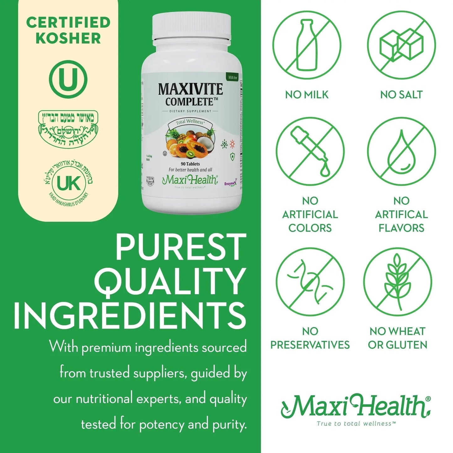 Maxi Health Complete Once Daily Vitamins for Men & Women - Multivitamin for Women & Men Maxi Health