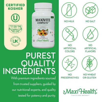 Maxi Health Complete Once Daily Vitamins for Men & Women - Multivitamin for Women & Men Maxi Health