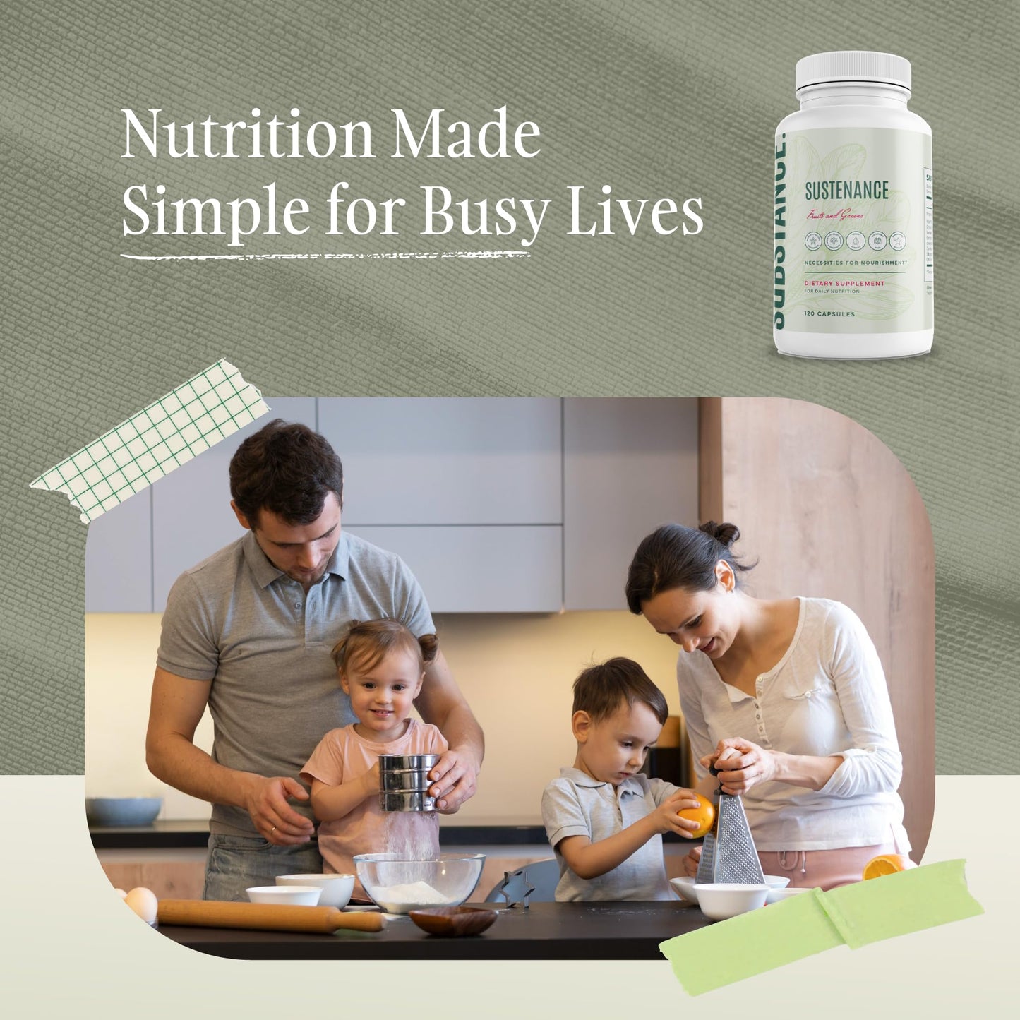 SUBSTANCE. - Nature's Sustenance Daily Greens, Daily Fruit and Veggies Supplement - Enhance Energy, Mental Clarity - Fruits and Vegetables Supplements - US Made, Vegan-Friendly - 30 Servings. SUBSTANCE.Buy Supplements Australia