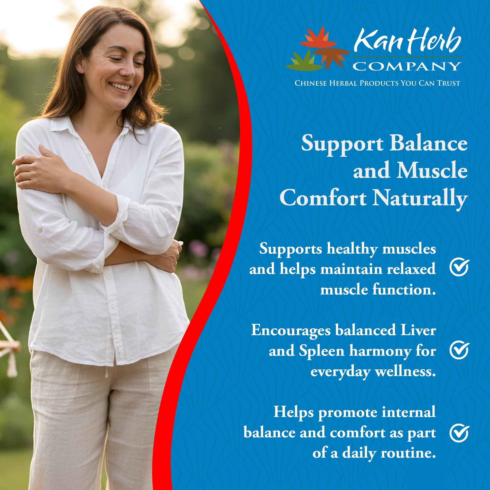 Kan Herbs Company Peony & Licorice Formula Tablets – Traditional Chinese Herbal Blend with White Peony Root & Chinese Licorice to Support Liver Balance, Muscle Comfort & Digestive Harmony, 60 Tablets Kan HerbBuy Supplements Australia