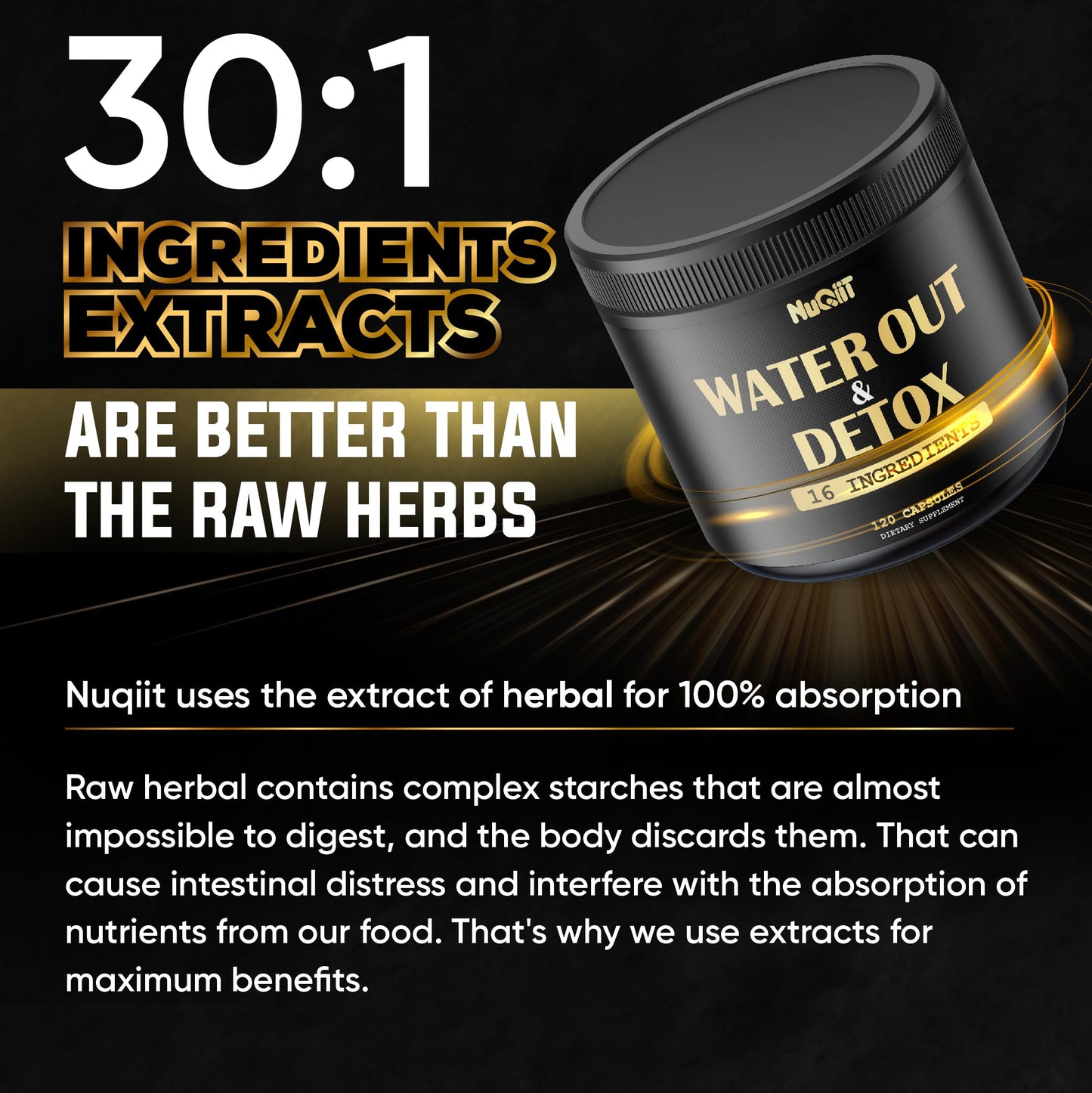 Nuqiit Water Out Supplement with Dandelion Root 12000mg Apple Cider Vinegar 4500mg & More NuqiitBuy Supplements Australia