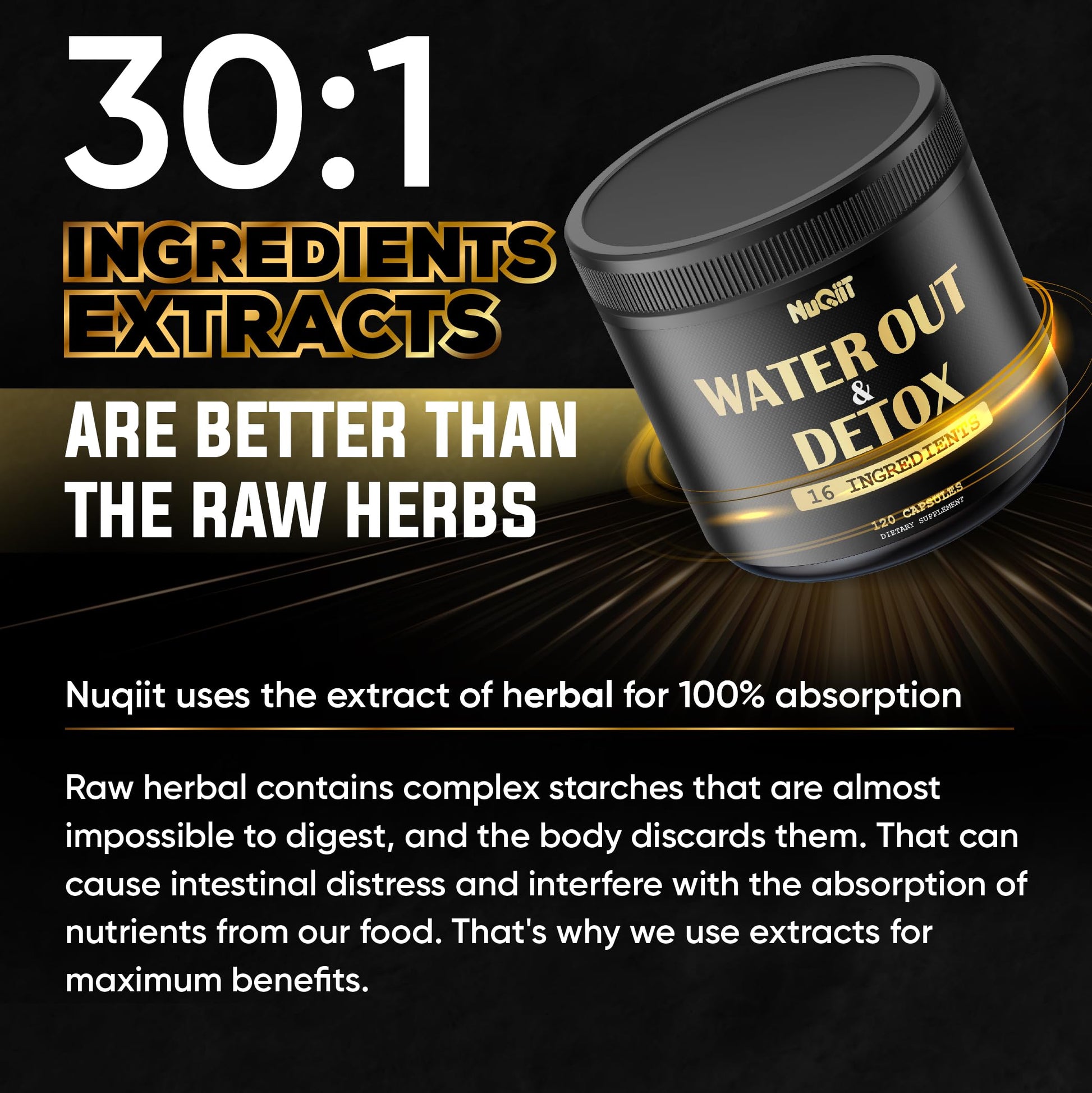 Nuqiit Water Out Supplement with Dandelion Root 12000mg Apple Cider Vinegar 4500mg & More NuqiitBuy Supplements Australia