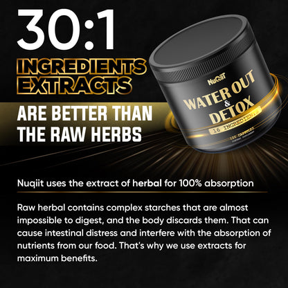 Nuqiit Water Out Supplement with Dandelion Root 12000mg Apple Cider Vinegar 4500mg & More NuqiitBuy Supplements Australia