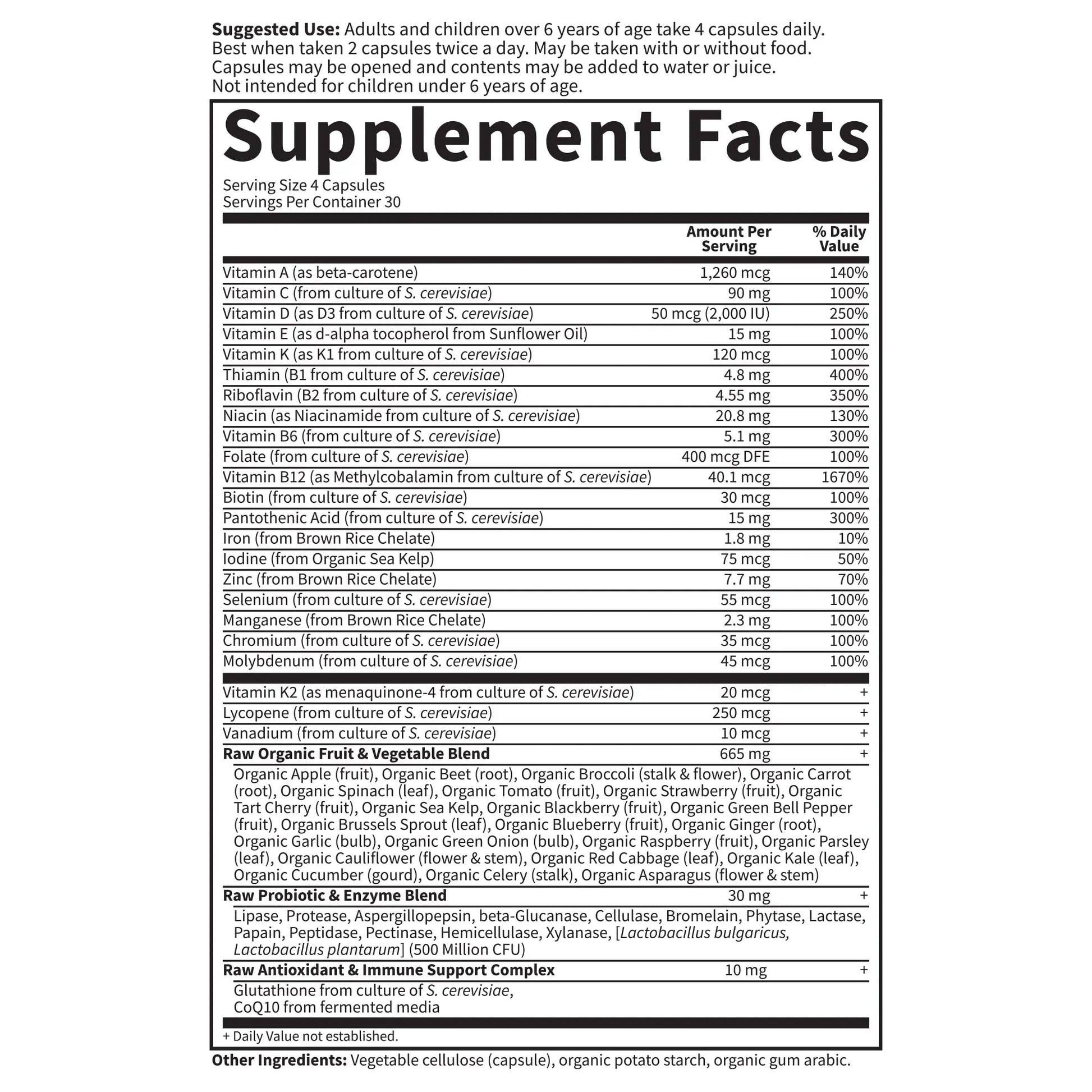 Garden of Life Multivitamin for Women, Men & Kids Age 6 and up, Vitamin Code Family Multi - 120 Vegetarian Capsules, Whole Food Vitamins Garden of Life