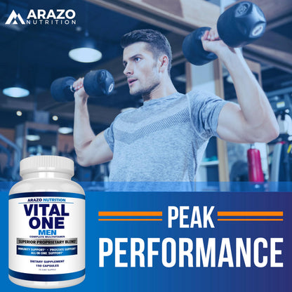 Arazo Nutrition Vital One Multivitamin for Men – Daily Wholefood Supplement - 150 Vegan Arazo NutritionBuy Supplements Australia