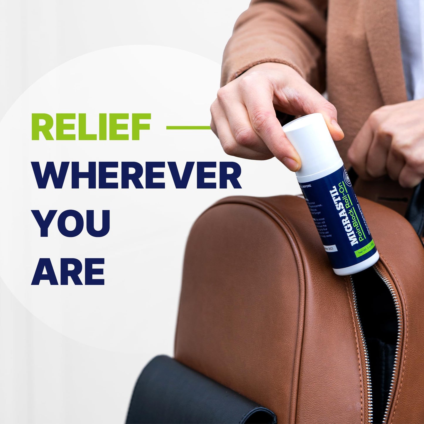 Basic Vigor Migrastil PainBlock Roll-On, 3 oz - Topical Roll-On for Muscle Aches, Cramps, Joint & Nerve Discomfort. Works Great on Shoulders, Neck, Feet, Knees, Legs, Back, Elbows, HIPS, Etc. Basic VigorBuy Supplements Australia