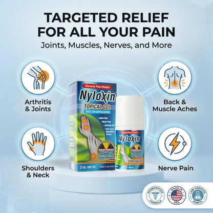 Nyloxin Extra Strength Roll-On Arthritis Pain Relief Gel, Back Pain Relief, Neuropathy Pain Relief, Nerve Pain Relief, Knee Pain Relief, Foot Pain Relief, Muscle Pain Relief, Joint Pain (2 oz) NyloxinBuy Supplements Australia