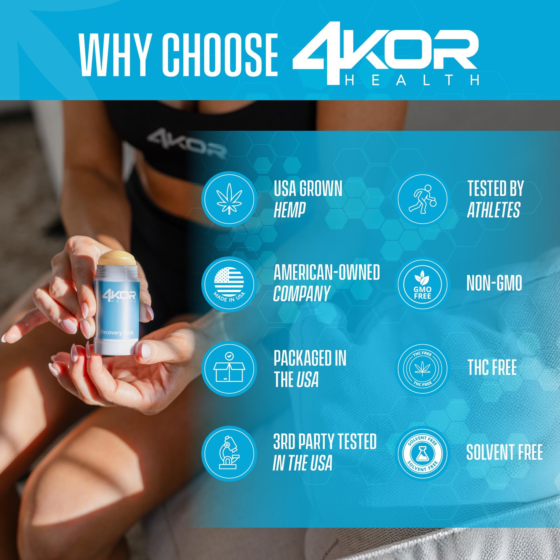 4KOR Hemp Infused Balm Stick – Topical Skin Balm with Cooling & Warming Sensation | Portable, Non-Greasy Twist-Up | 1 oz 4KOR FitnessBuy Supplements Australia