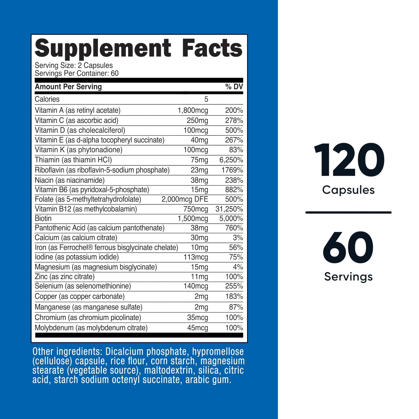 Nutricost Methylated Multivitamin 120 Capsules, 60 Servings - 23 Vitamin & Minerals Per Serving NutricostBuy Supplements Australia