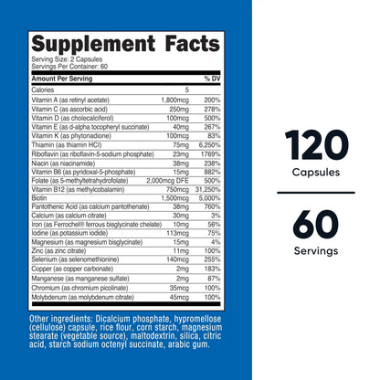 Nutricost Methylated Multivitamin 120 Capsules, 60 Servings - 23 Vitamin & Minerals Per Serving NutricostBuy Supplements Australia
