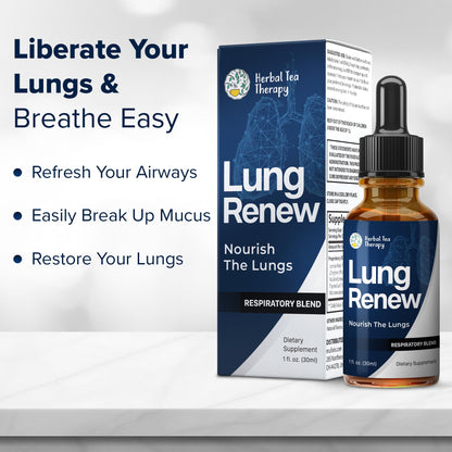 Herbal Tea Therapy Lung Renew Mullein Drops for Lungs (1 fl. oz.): Peppermint, Thyme, & Mullein Leaf Extract for Lungs Detox & Daily Respiratory Comfort - GMO-Free & Made in USA Herbal Tea TherapyBuy Supplements Australia