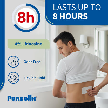 Pansolix Lidocaine Pain Relief Patches 4% | Topical Analgesic Patch | 10 x 14 cm | Skin Tone | Pack of 30 PansolixBuy Supplements Australia