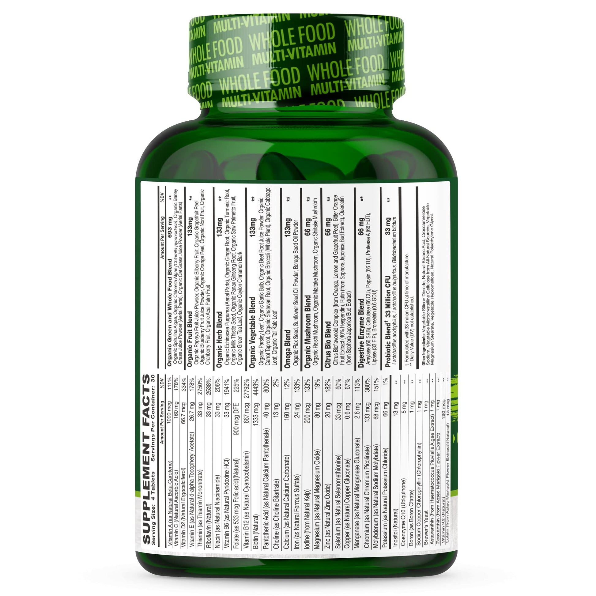 Whole Food Multivitamin for Men - Natural Multi Vitamins, Minerals, Organic Extracts Wholesome WellnessBuy Supplements Australia
