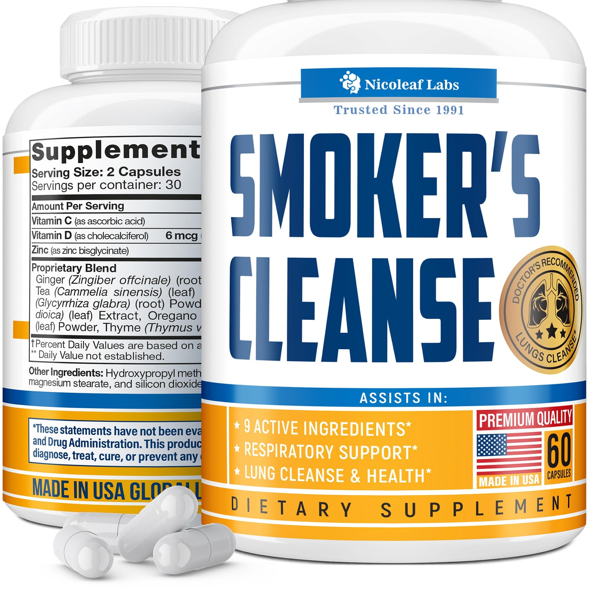 Smoker's Cleanse - Quit Smoking Aid & Respiratory Support - Made in USA NICOLEAF LABSBuy Supplements Australia