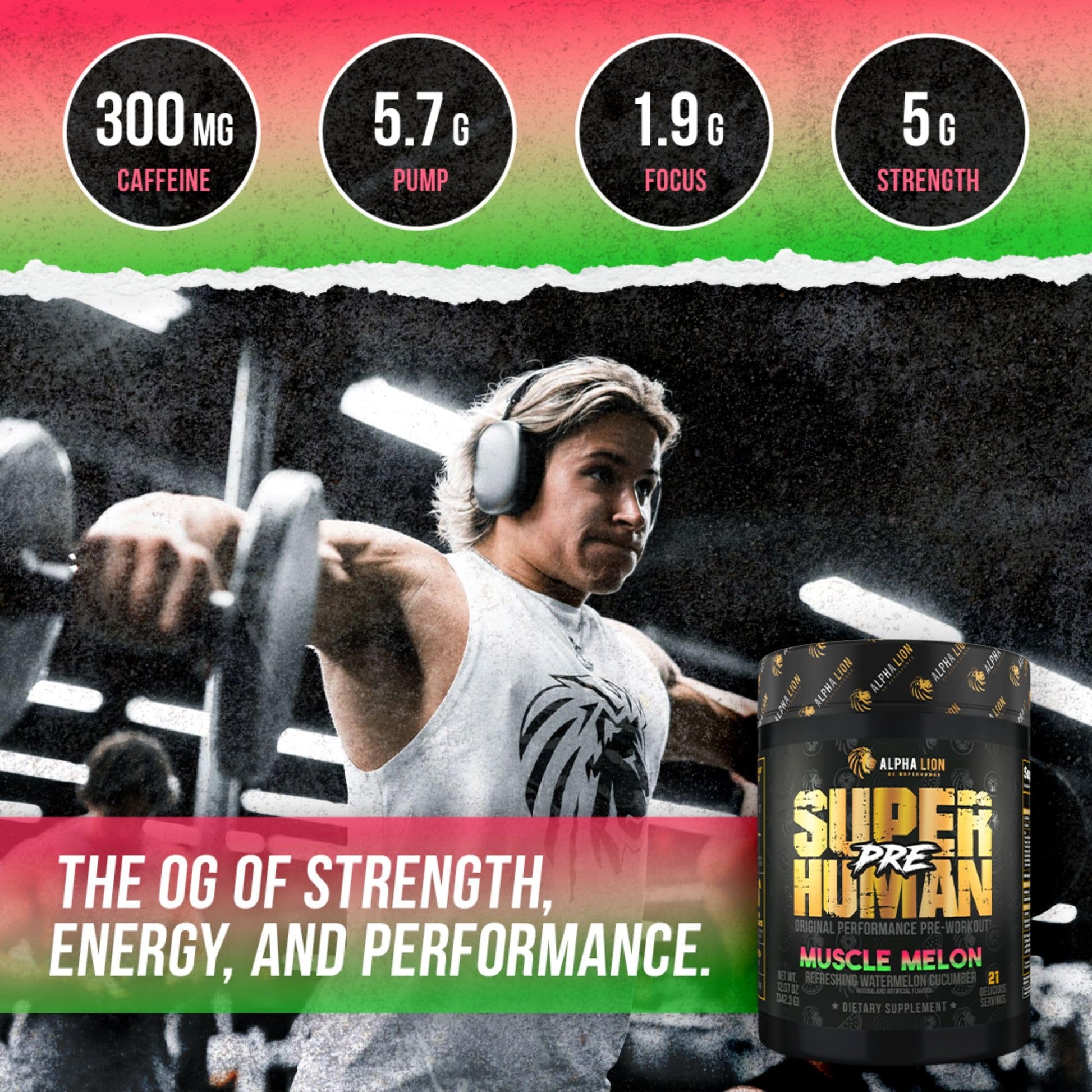 ALPHA LION Superhuman Pre Workout Powder, Beta Alanine, L-Taurine & Tri-Source ALPHA LIONBuy Supplements Australia