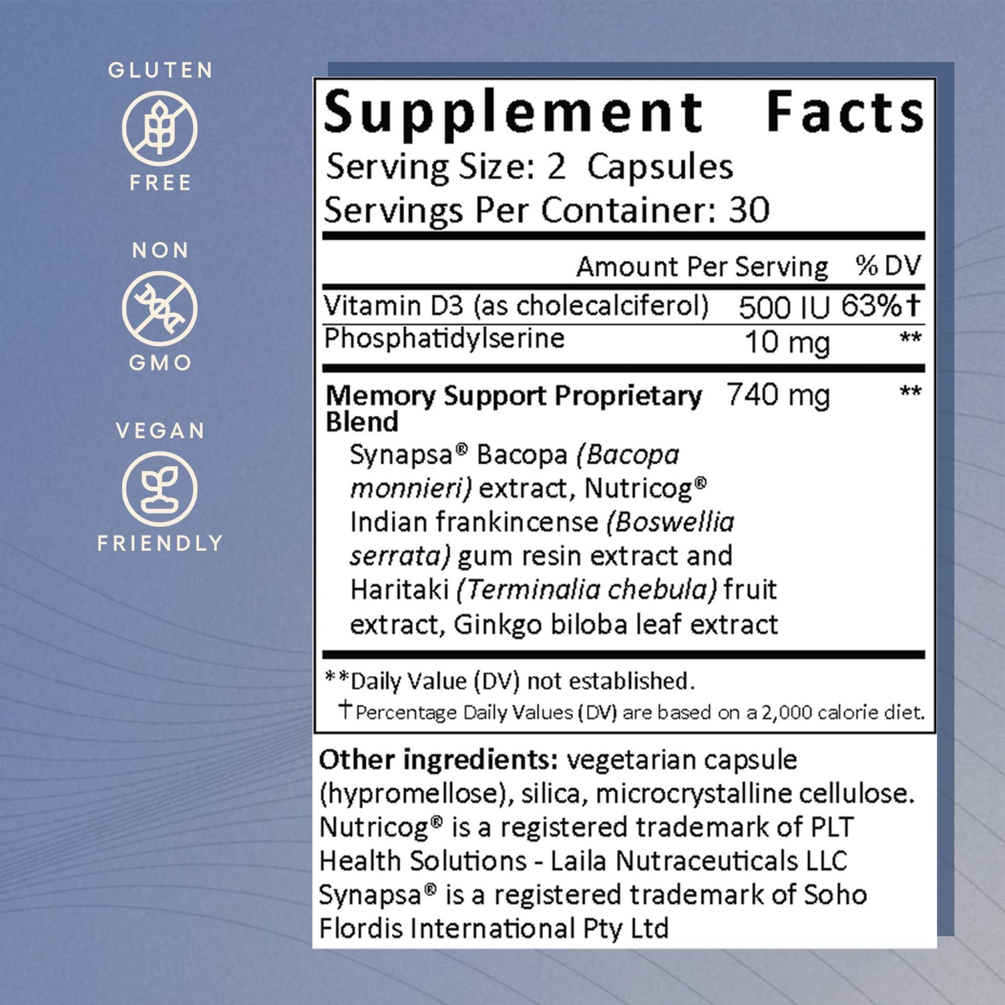 EcoNugenics Memory Boost Supplement – Clinically Studied Ingredients to Support Brain Focus & Health – Nootropic Formula with Bacopa Monnieri, Boswellia Serrata