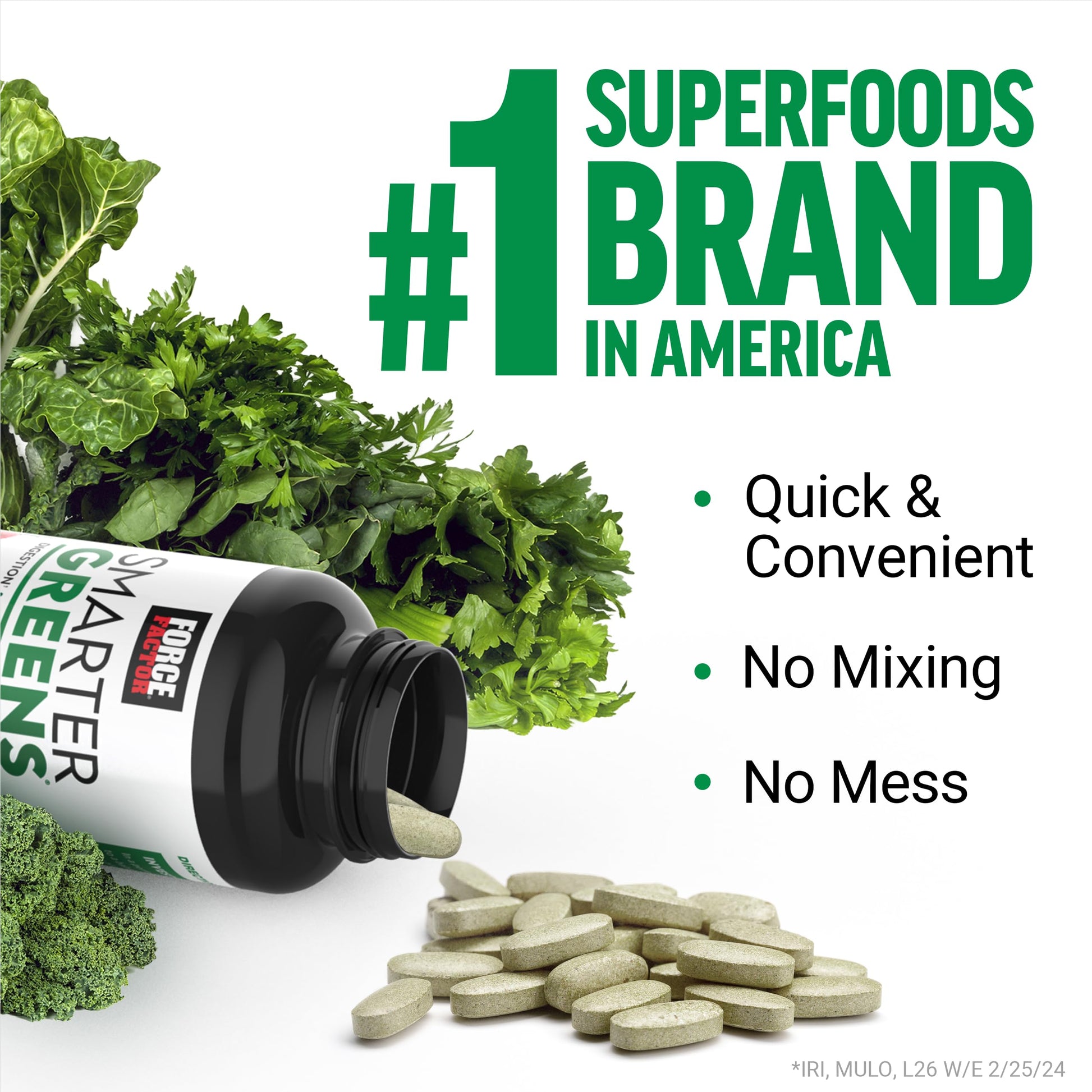 FORCE FACTOR Smarter Greens Tablets, Greens Supplement with 25+ Superfoods and Antioxidants to Improve Digestion, Reduce Stress, Strengthen Immunity, and Support Metabolism, 90 Tablets Force FactorBuy Supplements Australia