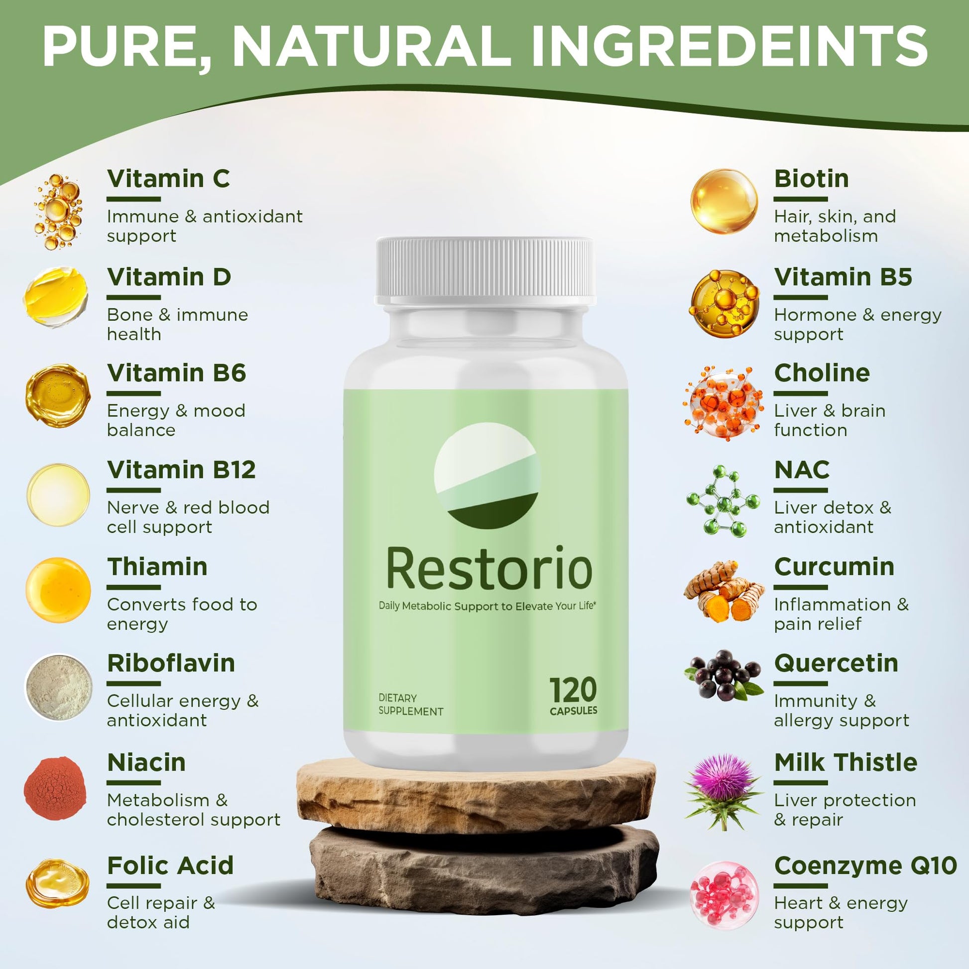 Restorio™ Metabolic Health Support Capsules - Liver & Inflammation Support - Hangover Prevention - Exercise Recovery - 120 Capsules RestorioBuy Supplements Australia